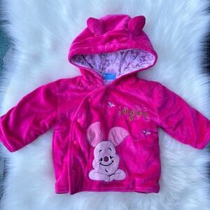 Disney Pink Piglet Plush Hooded Baby Jacket